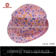 Custom made pink fedora hat for wholesale